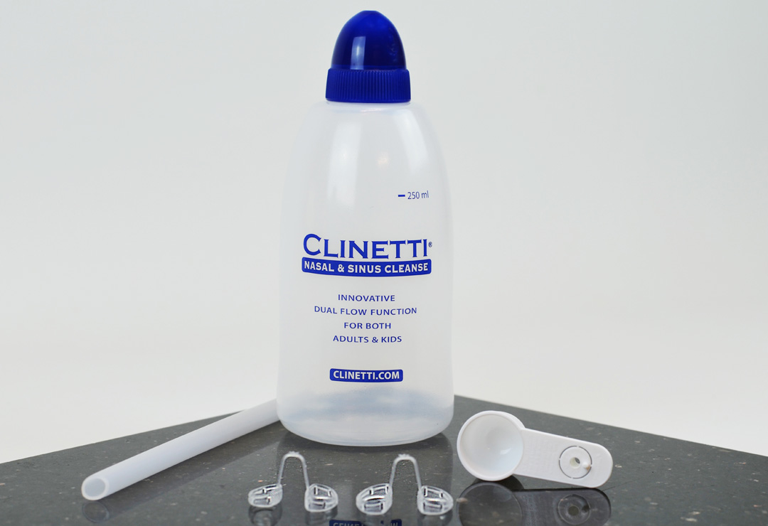 Douche nasale simple avec bouteille squeeze Clinetti & meilleure respiration grâce à MegaVent