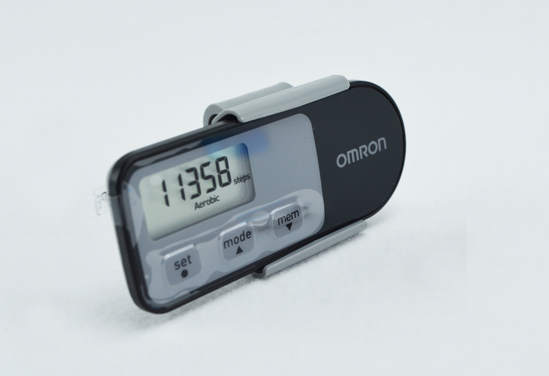 The Omron Walking Style One 2.1 step counter is small and flat