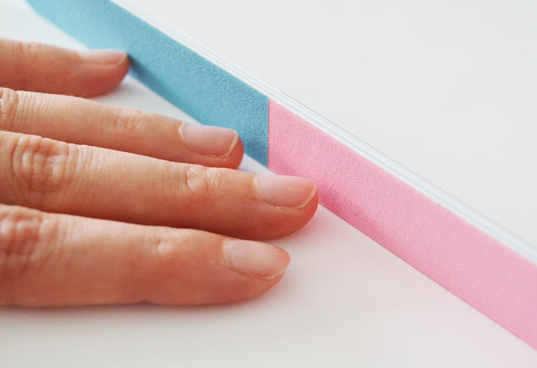 nail file for filing and polishing the nails during manicure
