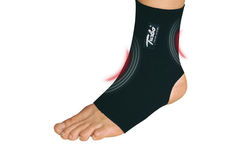 The Turbo Med ankle bandage supports the foot