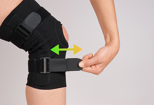 The Turbo Med knee support helps to immobilize the knee joint