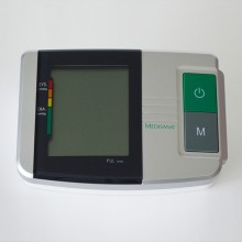 Medisana MTS with colour-coded scale to classify blood pressure readings according to the WHO (World Health Organization) system