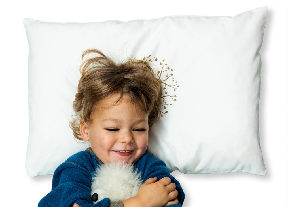 Effet apaisant avant d'aller dormir: Oreiller bébé en pin cembro Baumfründ avec perles d'ambre