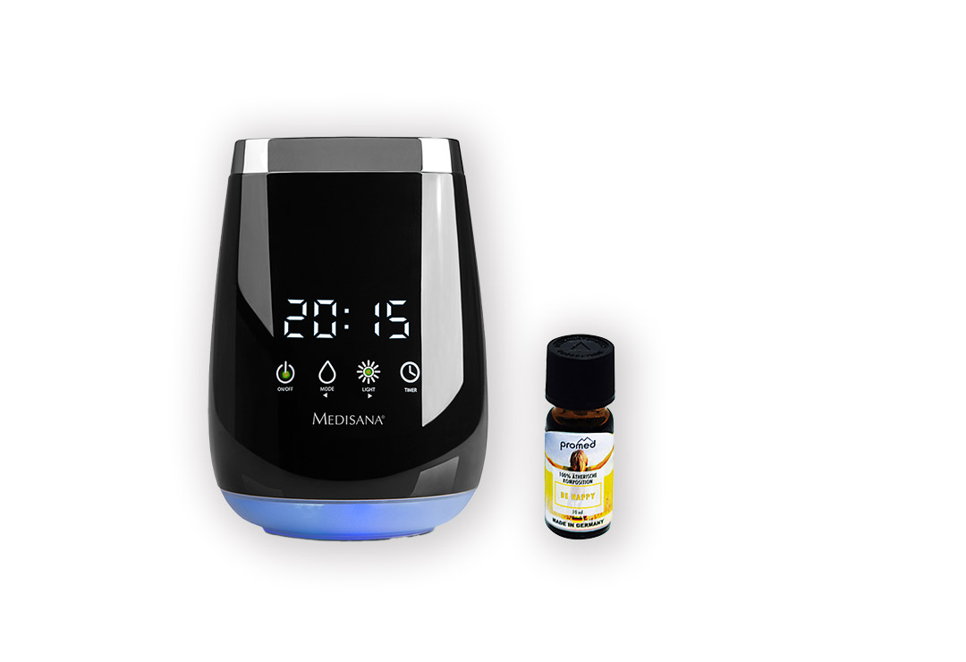 presentatie strelen Allemaal Medisana AD 640 Aroma Diffuser with Touch Control Buttons + 10 ml Aroma  Essence Be Happy (CHF 64) - Wellness Products Switzerland