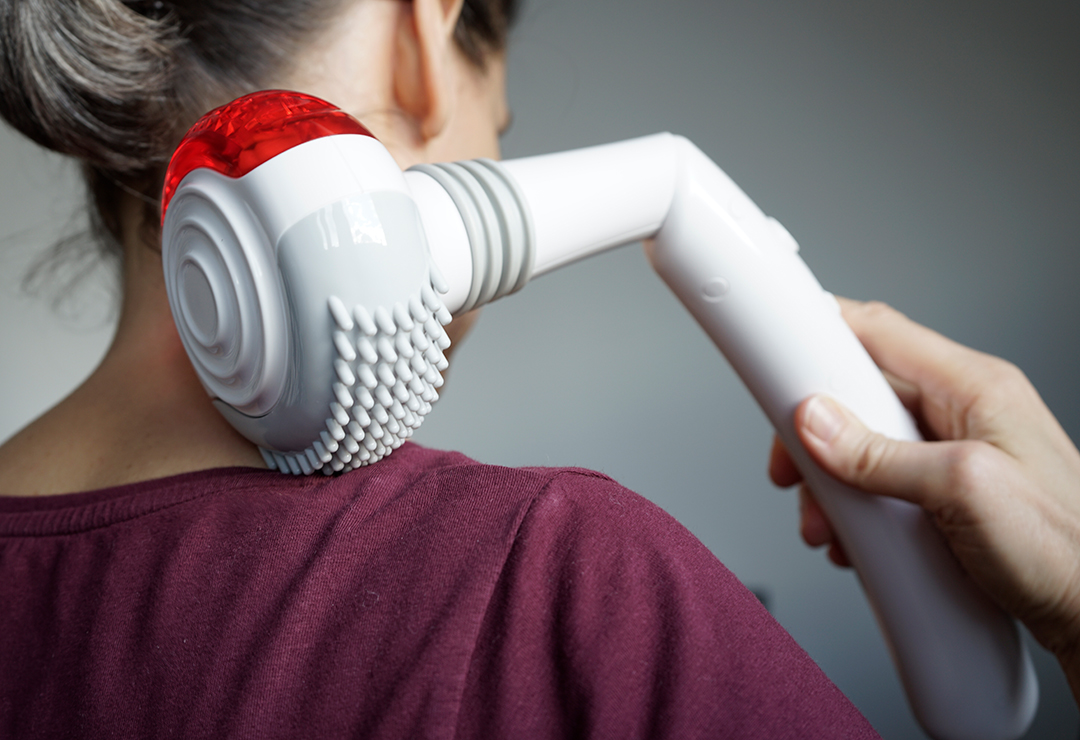 The neck, shoulders and back can also be massaged with the Medisana HM886