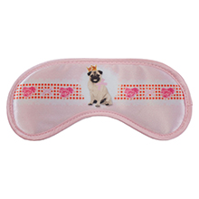 Bien protégé jusqu'à la nuit: sur ce masque de sommeil Daydream Pet Pink, un bulldog avec une couronne protège fièrement votre sommeil